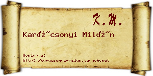 Karácsonyi Milán névjegykártya
